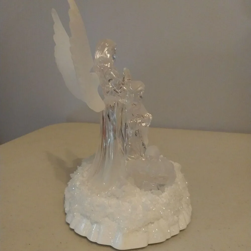 Acrylic Nativity Scene Light Up Color Changing Christmas Decor Battery Operated